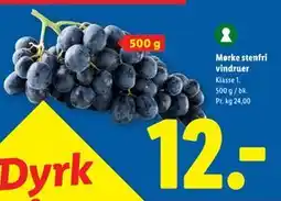 Lidl Mørke stenfri vindruer, DKK 12 tilbud