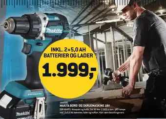 Johannes Fog Makita bore- og skruemaskine 18v tilbud