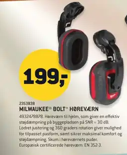 Johannes Fog MILWAUKEE Bolt høreværn tilbud