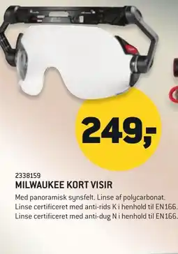 Johannes Fog MILWAUKEE Kort visir tilbud