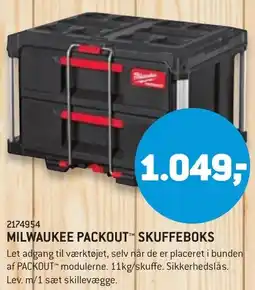 Johannes Fog MILWAUKEE Packout skuffeboks tilbud