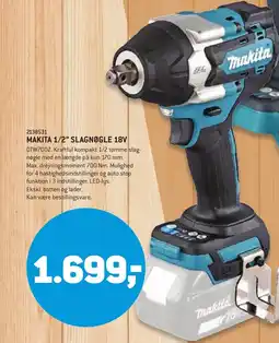 Johannes Fog MAKITA 1/2" slagnøgle 18v tilbud