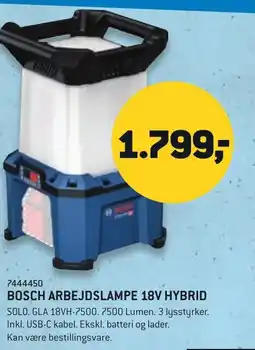 Johannes Fog BOSCH Arbejdslampe 18v hybrid tilbud