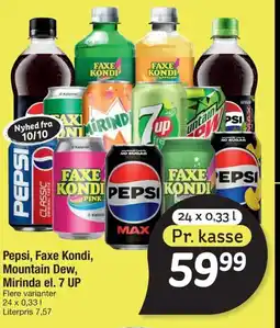 Fakta Tyskland Pepsi, Faxe Kondi, Mountain Dew, Mirinda el. 7 UP tilbud