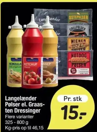 Fakta Tyskland Langelænder Pølser el. Graasten Dressinger tilbud