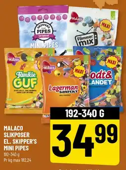 Løvbjerg Malaco slikposer el. Skipper's Mini pipes tilbud