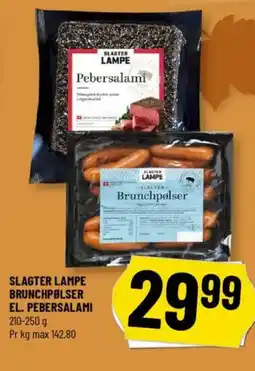 Løvbjerg Slagter lampe brunchpølser el. pebersalami tilbud