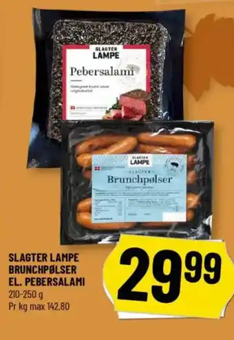 Løvbjerg Slagter lampe brunchpølser el. pebersalami tilbud