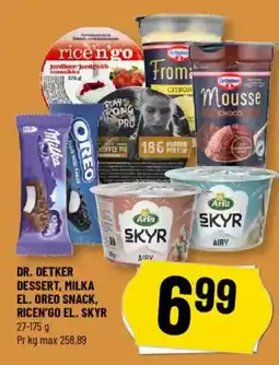 Løvbjerg DR. OETKER Dessert, Milka el. Oreo snack, Ricen'go el. skyr tilbud