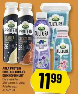 Løvbjerg ARLA Protein drik, cultura el. drikkeyoghurt tilbud