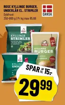 Løvbjerg Rose Kyllinge burger, underlår el. strimler tilbud