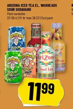 Løvbjerg Arizona iced tea el. Warheads sour sodavand tilbud