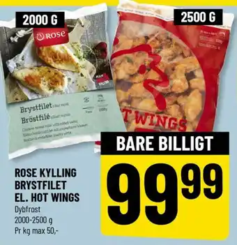 Løvbjerg Rose Kylling brystfilet el. hot wings tilbud