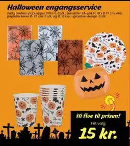 Hi five Halloween engangsservice, DKK 15 tilbud