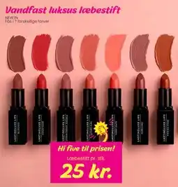 Hi five Vandfast luksus læbestift, DKK 25 tilbud