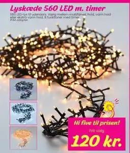 Hi five Lyskæde 560 LED m. timer, DKK 120 tilbud