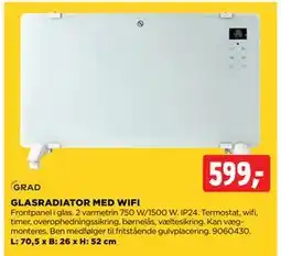jem & fix GLASRADIATOR MED WIFI, DKK 599 tilbud
