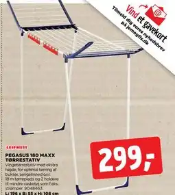 jem & fix PEGASUS 180 MAXX TØRRESTATIV, DKK 299 tilbud