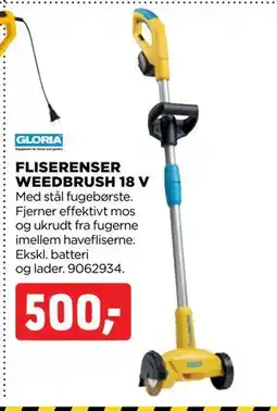 jem & fix FLISERENSER WEEDBRUSH 18 V, DKK 500 tilbud
