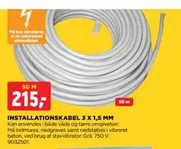 jem & fix INSTALLATIONSKABEL 3 X 1,5 MM, DKK 215 tilbud