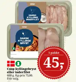 Dagli'Brugsen Coop kyllingebryst eller inderfilet tilbud