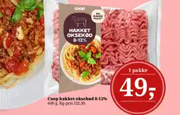 Dagli'Brugsen Coop hakket oksekød 8-12% tilbud