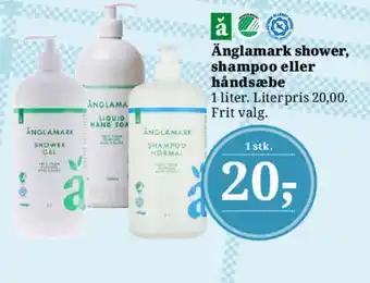 Dagli'Brugsen Änglamark shower, shampoo eller håndsæbe tilbud
