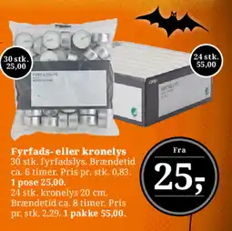Dagli'Brugsen Fyrfads- eller kronelys tilbud