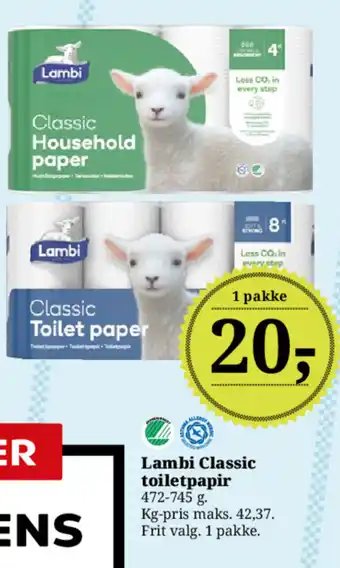 Dagli'Brugsen Lambi Classic toiletpapir tilbud