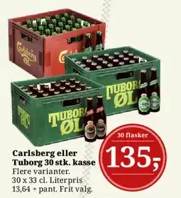 Dagli'Brugsen Carlsberg eller Tuborg 30 stk. kasse tilbud