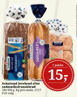 Dagli'Brugsen Schulstad levebrød eller sødmælksfranskbrød tilbud