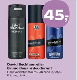 Kvickly DAVI BECKHAM eller Bruno Banani deodorant tilbud
