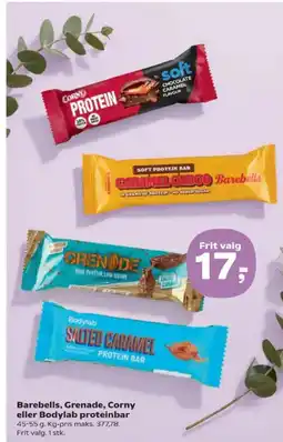 Kvickly Barebells, Grenade, Corny eller Bodylab proteinbar tilbud