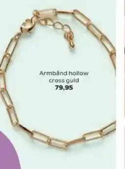 Kvickly Armbånd hollow cross guld tilbud