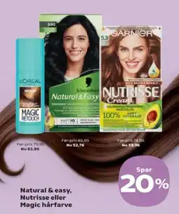 Kvickly Natural & easy, Nutrisse eller Magic hårfarve tilbud