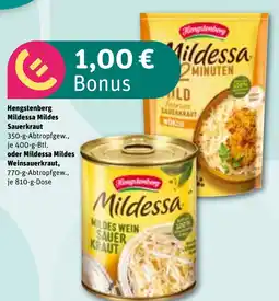 REWE DE Hengstenberg Mildessa Mildes Sauerkraut oder Mildessa Mildes Weinsauerkraut tilbud