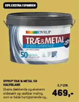 XL-BYG DYRUP Træ & metal 50 halvblank tilbud