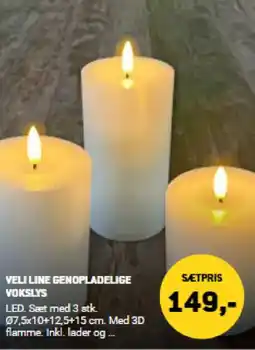 XL-BYG Veli line genopladelige vokslys tilbud