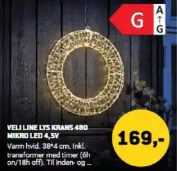 XL-BYG Veli line lys krans 480 mikro led 4,5v tilbud