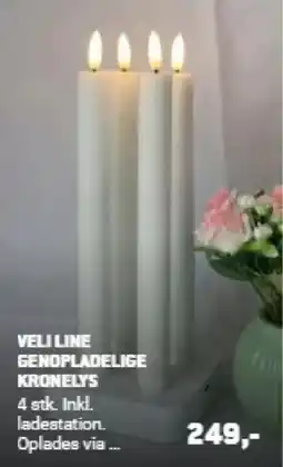 XL-BYG Veli line genopladelige kronelys tilbud