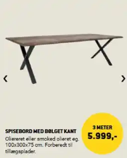 XL-BYG Spisebord med bølget kant tilbud