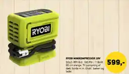 XL-BYG RYOBI Minikompressor 18v tilbud