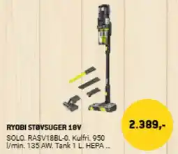 XL-BYG RYOBI Støvsuger 18v tilbud