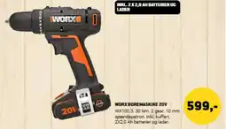 XL-BYG Worx boremaskine 20v tilbud