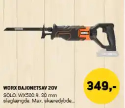 XL-BYG WORX Bajonetsav 20v tilbud