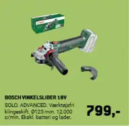 XL-BYG BOSCH Vinkelsliber 18v tilbud