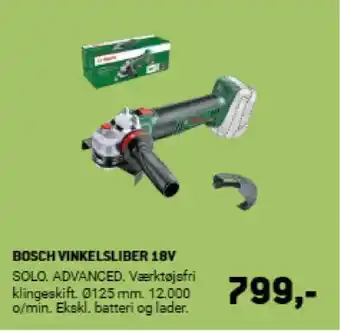 XL-BYG BOSCH Vinkelsliber 18v tilbud