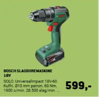 XL-BYG BOSCH Slagboremaskine 18v tilbud