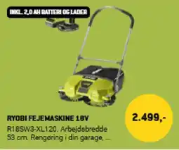 XL-BYG RYOBI Fejemaskine 18v tilbud