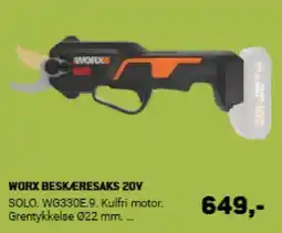 XL-BYG WORX Beskæresaks 20v tilbud